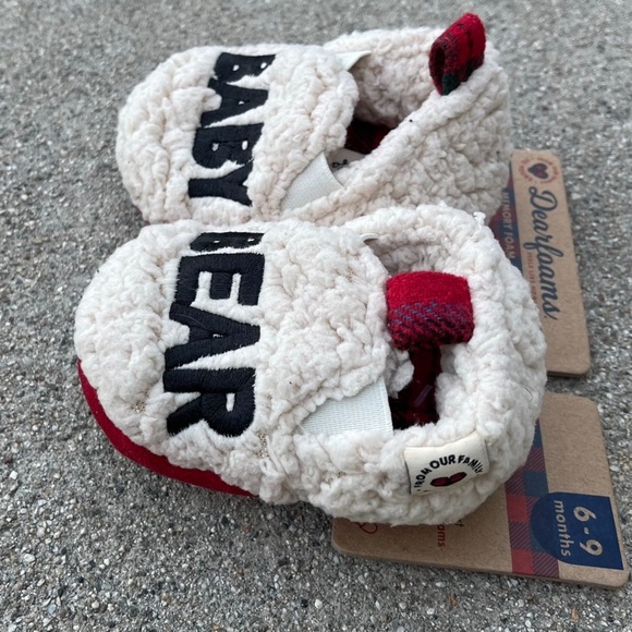 Dearforms BABY BEAR 6-9 months slippers new with tags infant Christmas sherpa - Picture 3 of 3